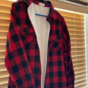 Flannel lumberjack plaid shacket